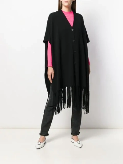 Shop Ferragamo Tassel Cardi-coat In Black