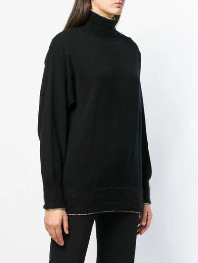 Shop Alberta Ferretti Shoulder Button Jumper - Black