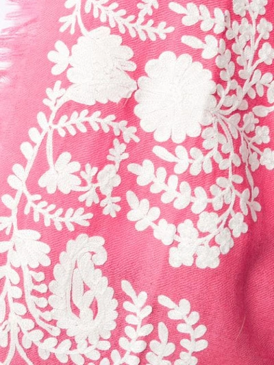 Shop P.a.r.o.s.h Cashmere Contrast Embroidered Kimono Jacket In Pink