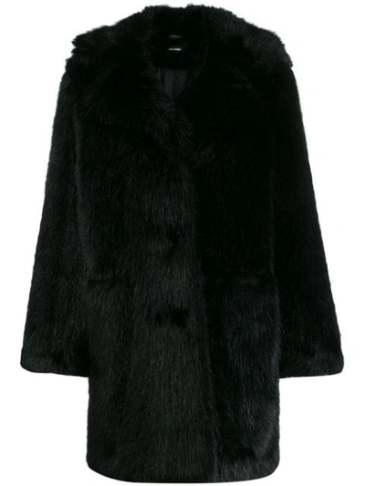 Shop P.a.r.o.s.h Faux Fur Coat In Black