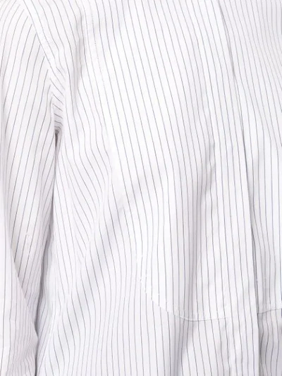 Shop Lee Mathews Marley Stripe Tuxedo Shirt - White