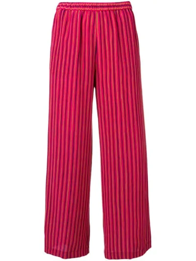 Shop Aspesi Silk Flared Trousers In Red