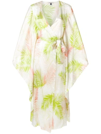 Shop Gilda & Pearl Kew Gardens Of London Printed Robe In Chartreuse