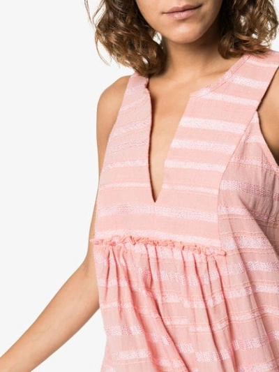 Shop Lemlem Tatyu Ruffled Mini-dress In Pink