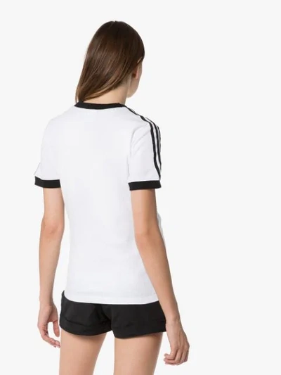 Shop Adidas Originals Logo Stripe T-shirt In White