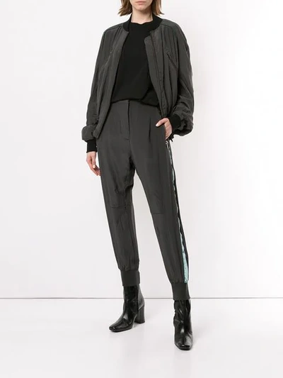Shop Haider Ackermann Tapered Track Trousers In Grey