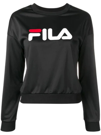 Shop Fila Logo Sweatshirt In Black