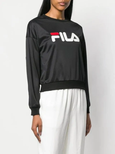 Shop Fila Logo Sweatshirt In Black