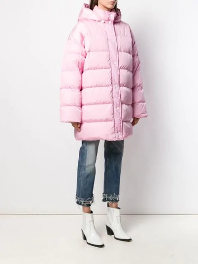 Shop Msgm Oversized Coat - Pink