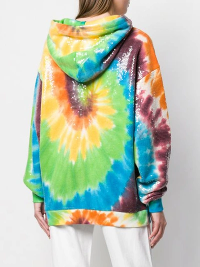 Shop R13 Tie-dye Sequin Hoodie In Green