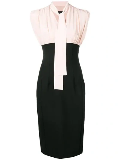 Shop Pinko Empire Line Fitted Dress In Black