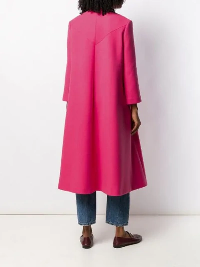 Shop Gucci Double Breasted Flared Coat In Pink