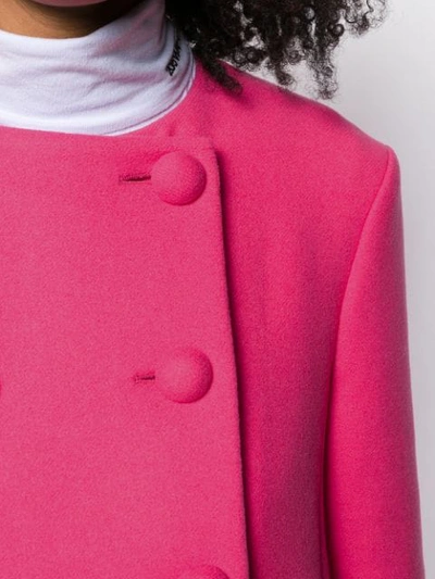 Shop Gucci Double Breasted Flared Coat In Pink