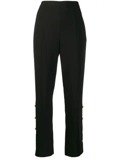 Shop Prada Flared Trousers In 002 Nero