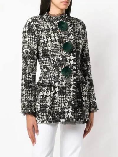 Shop Dolce & Gabbana Fitted Pompom Jacket - Black