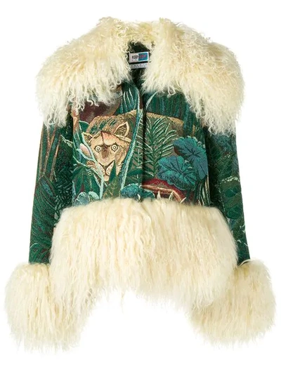 Shop Kenzo Trim-detail Embroidered Jacket In Green