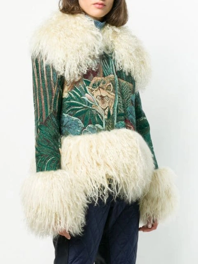 Shop Kenzo Trim-detail Embroidered Jacket In Green