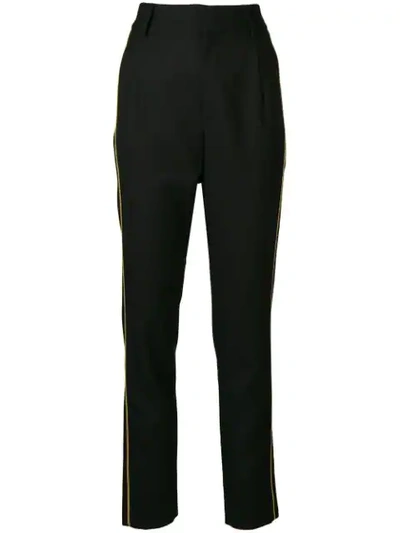 Shop Saint Laurent Lurex Trim Trousers In Black