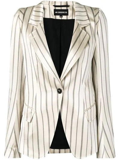 ANN DEMEULEMEESTER STRIPED BLAZER - 大地色