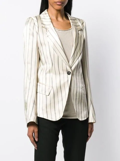 Shop Ann Demeulemeester Striped Blazer In Neutrals