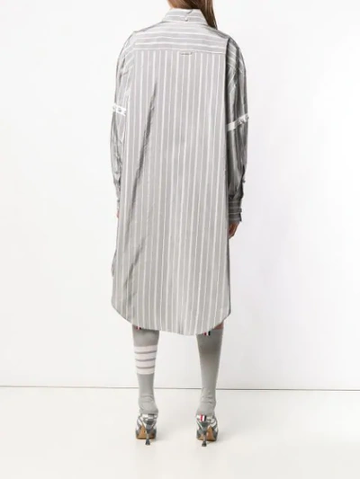 Shop Thom Browne 200% Small Repp Stripe Armband Shirt In Grey