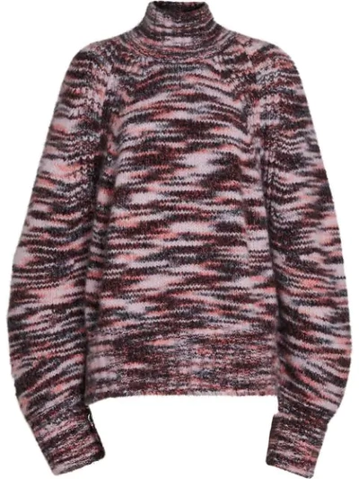 Shop Burberry Cashmere Silk Mouliné Sweater In Multicolour