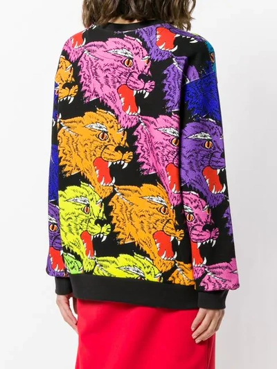 Shop Gucci Tiger Intarsia Sweatshirt In Black