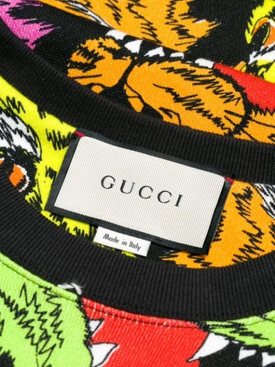 Shop Gucci Tiger Intarsia Sweatshirt In Black