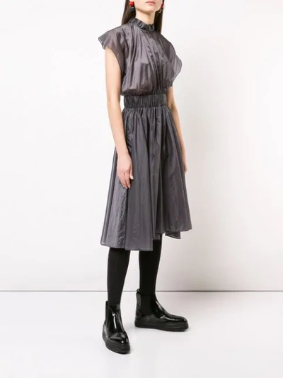 Shop Vionnet Asymmetric Midi Dress - Grey