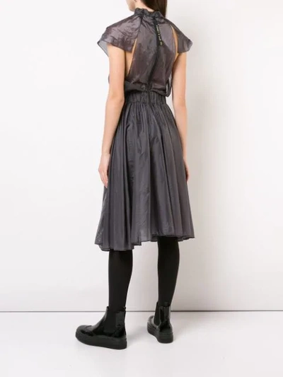 Shop Vionnet Asymmetric Midi Dress - Grey