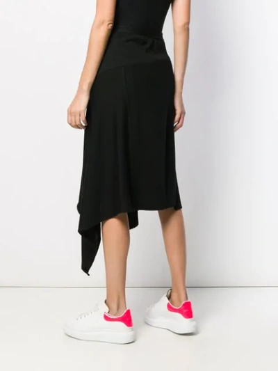 Shop Iceberg Asymmetric Midi Skirt In Black