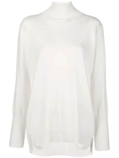 Shop Agnona Cashmere Oversized Sweater In White