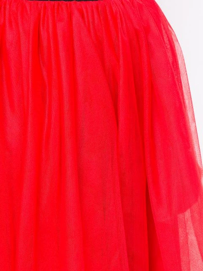 Shop Msgm Tulle Midi Skirt - Red