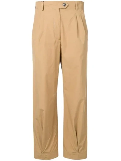 Shop Weekend Max Mara High-waisted Trousers - Neutrals