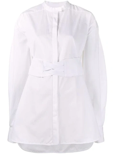 Shop Ellery Corset Belt Shirt In White