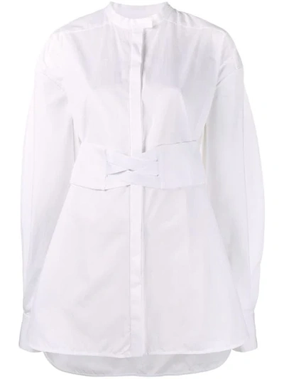 Ellery Corset Belt Cotton Shirt In White