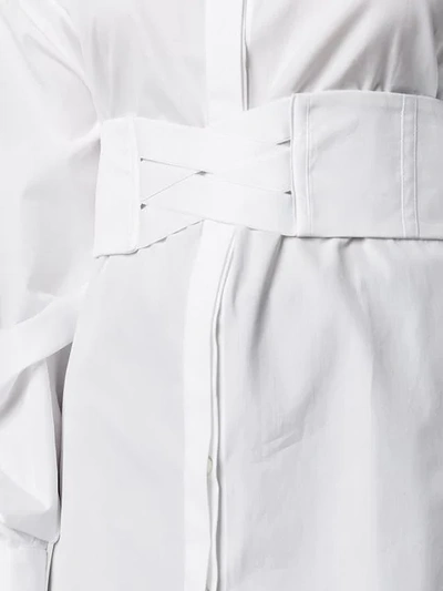 Shop Ellery Corset Belt Shirt In White