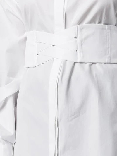 Ellery Corset Belt Cotton Shirt In White