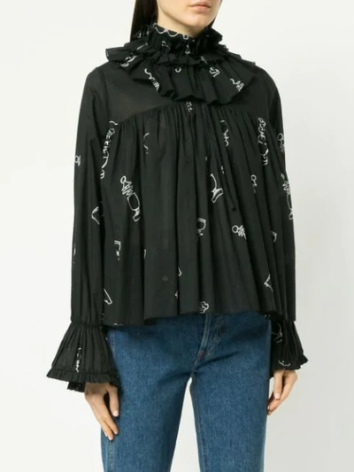 Shop Karen Walker Bad Bishop Blouse In Black