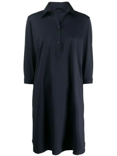 Shop Rrd Plain Polo Shirt Dress In Blue
