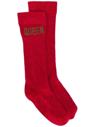 Shop Dolce & Gabbana Queen Socks In R2254 Bright Red