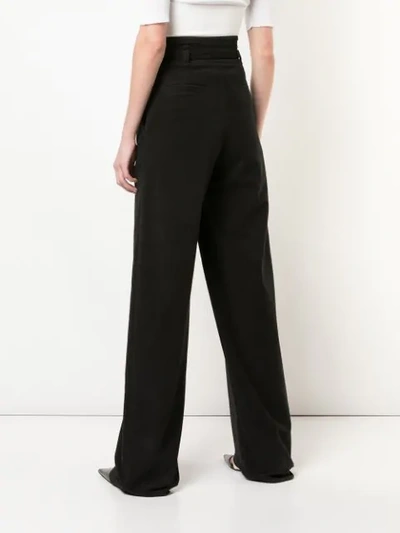 Shop Proenza Schouler Textured Crepe High Waist Pants In Black