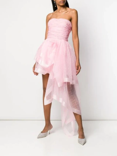 Shop Ermanno Scervino Asymmetric Tulle Dress - Pink
