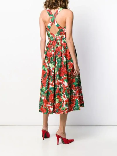 Shop Dolce & Gabbana Portofino-print Midi Dress In Red