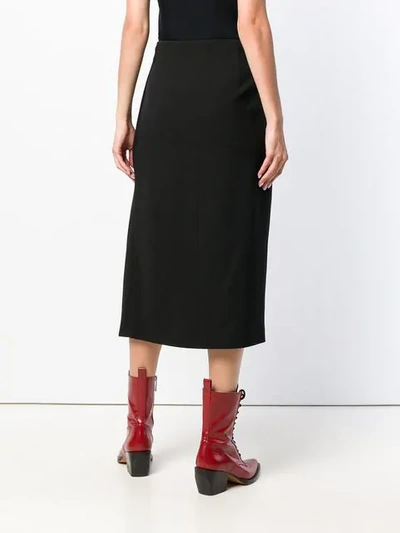 Givenchy Wool Cross-over Mid-length Skirt In Black