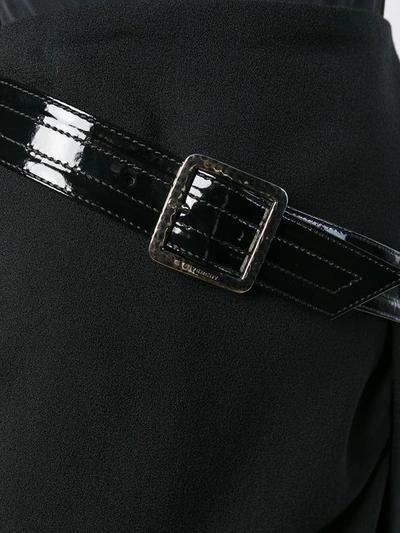 Givenchy Wool Cross-over Mid-length Skirt In Black