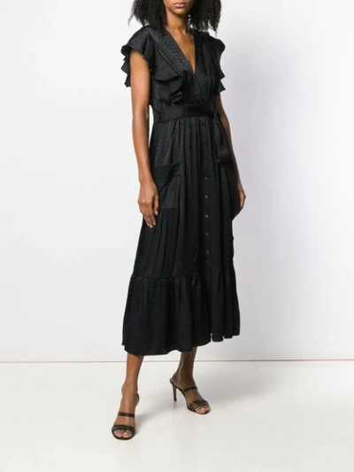 Shop Temperley London Ruffled Midi Dress In Black