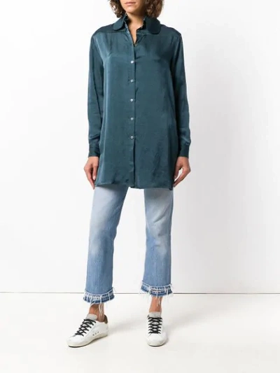 Shop Miaoran Long-sleeve Fitted Shirt In Blue