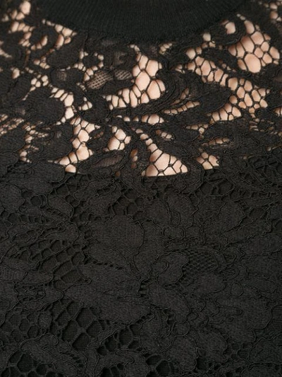 Dolce & Gabbana Sleeveless Lace Front Shell Top In Black