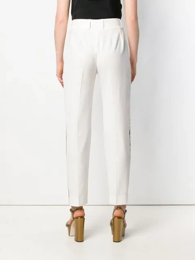 Shop Dolce & Gabbana High-waist Slim-fit Trousers In White